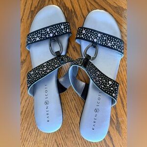 Karen Scott Black Embellished Sandals
